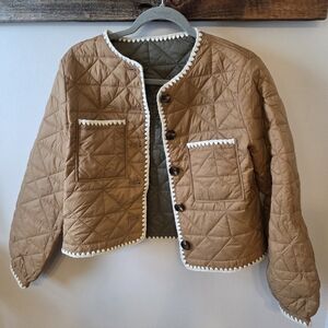 Reversible Quilted Jacket With Whipstitch Detail